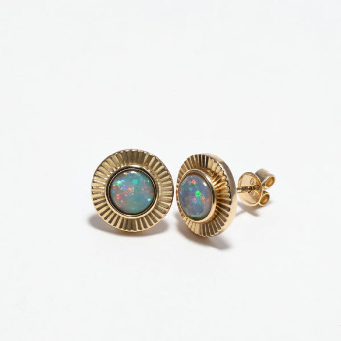 SUNRAY TEXTURED OPAL STUDS