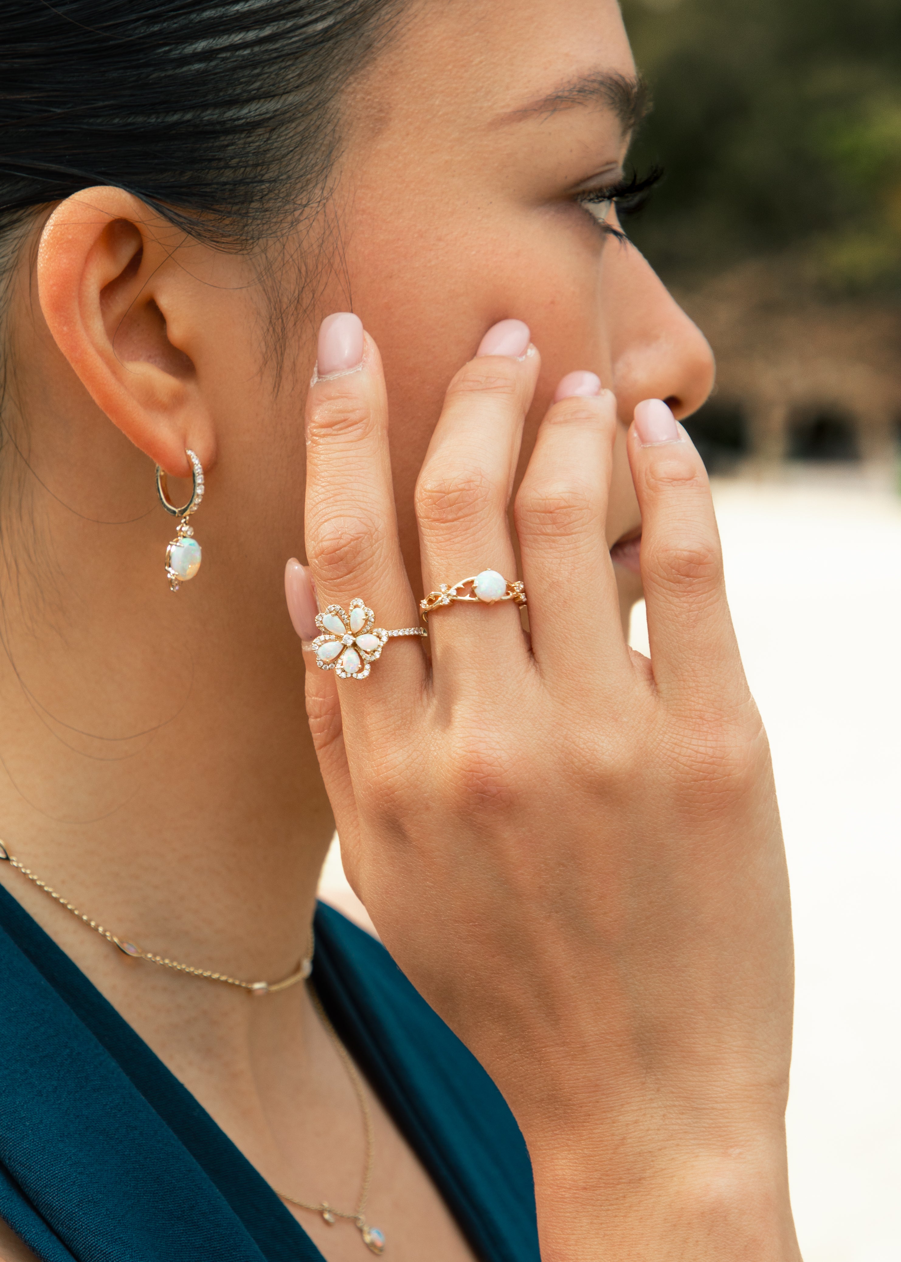 OPAL DROP EARRINGS WITH DIAMONDS