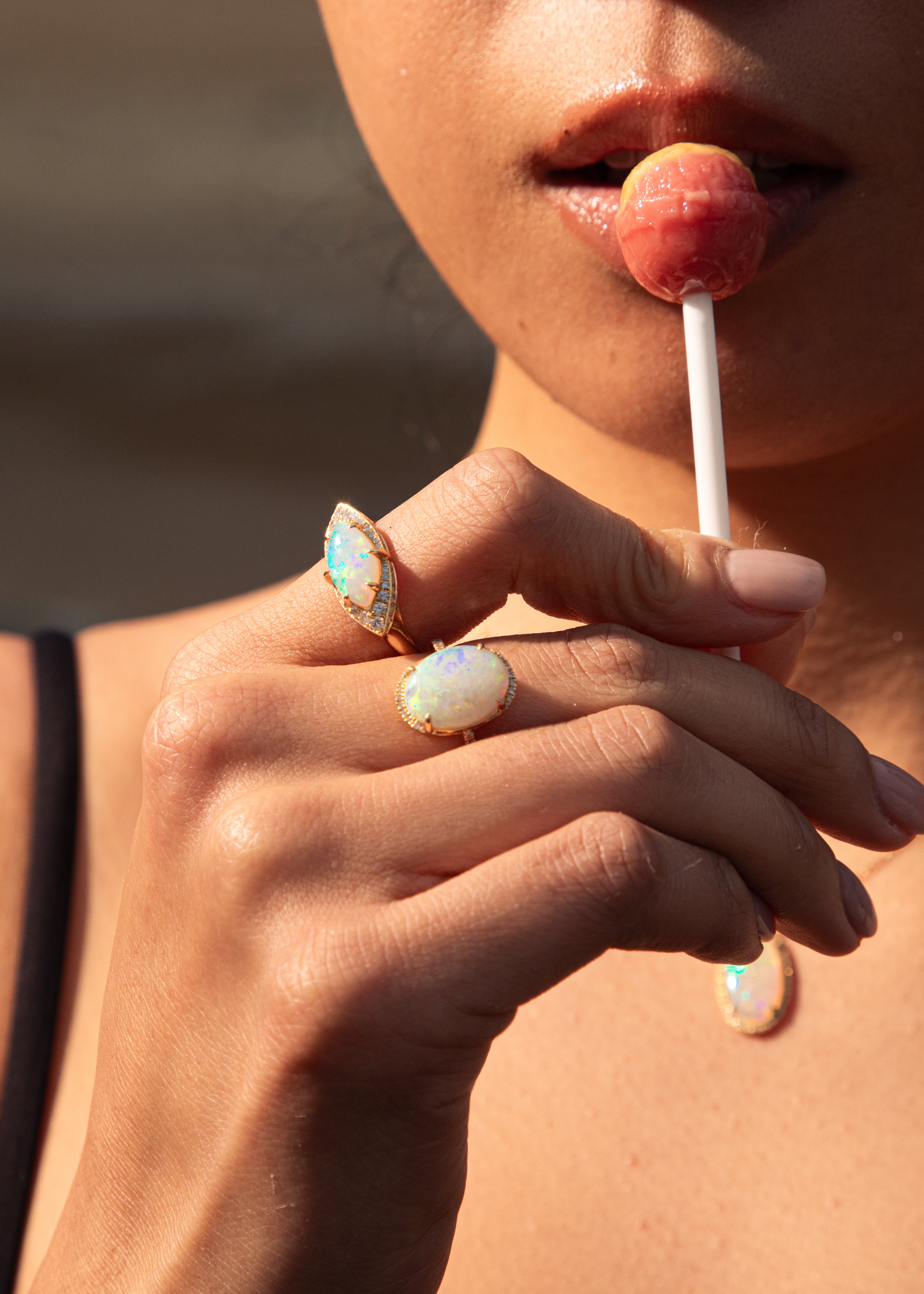 MARQUISE OPAL RING WITH DIAMONDS