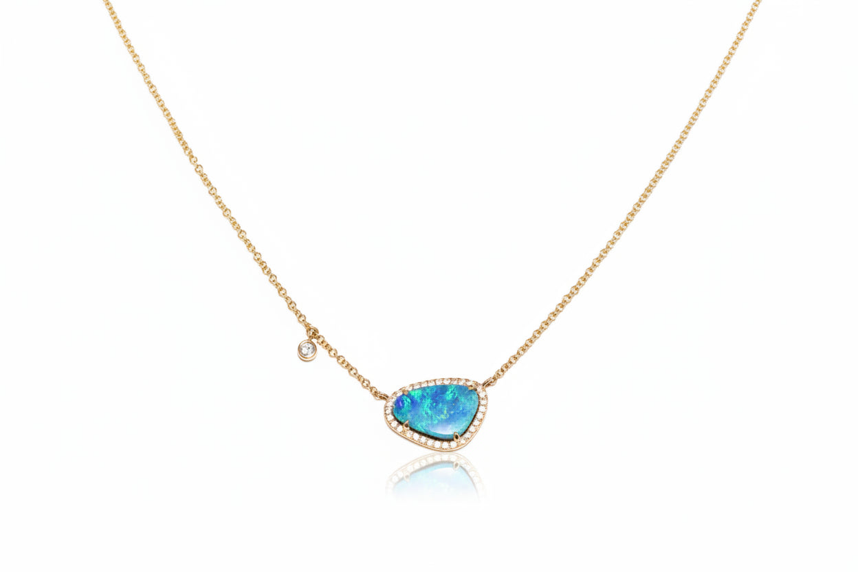 FREEFORM OPAL WITH SAPPHIRES NECKLACE