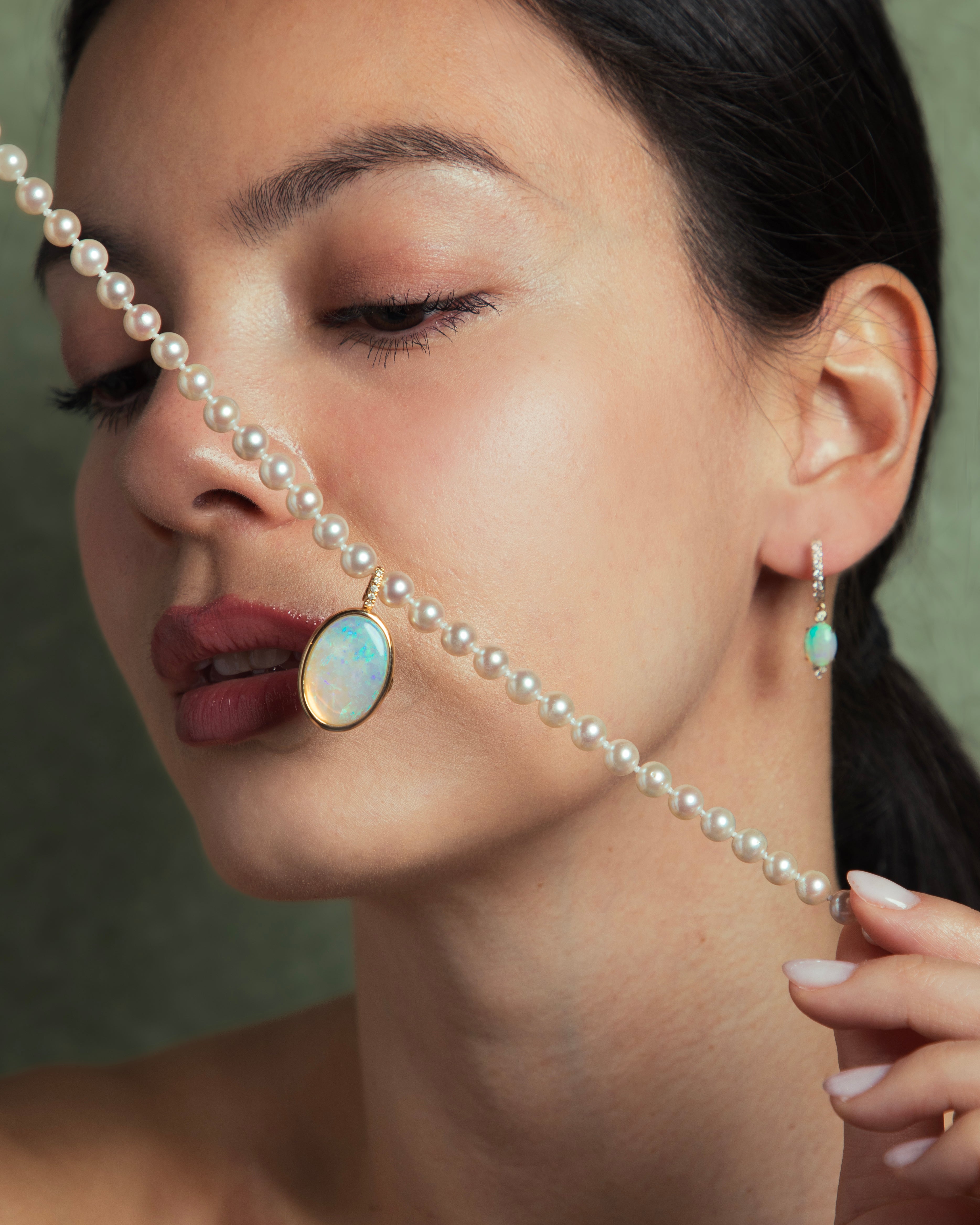 OPAL DROP EARRINGS WITH DIAMONDS