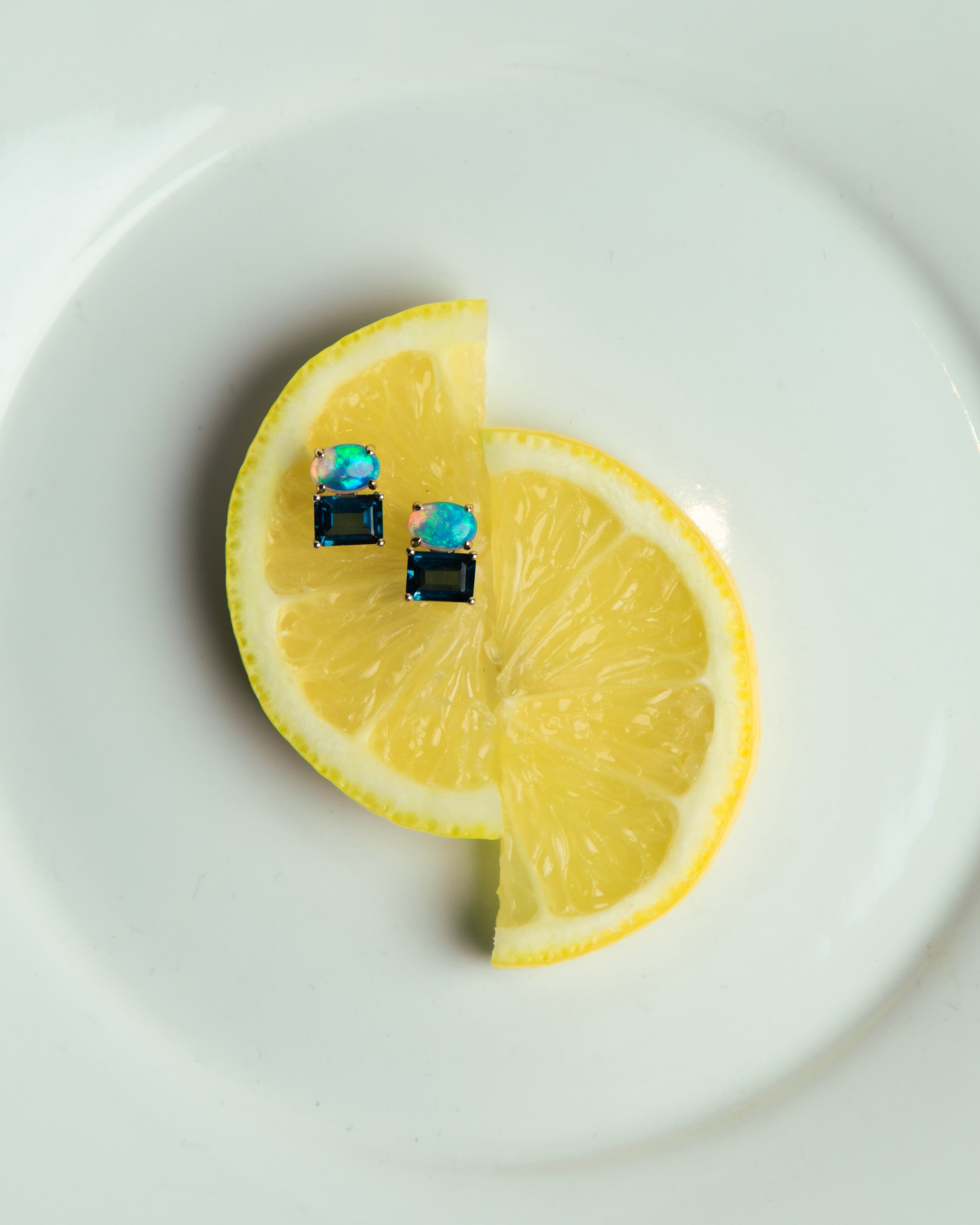 OPAL AND LONDON TOPAZ STUDS