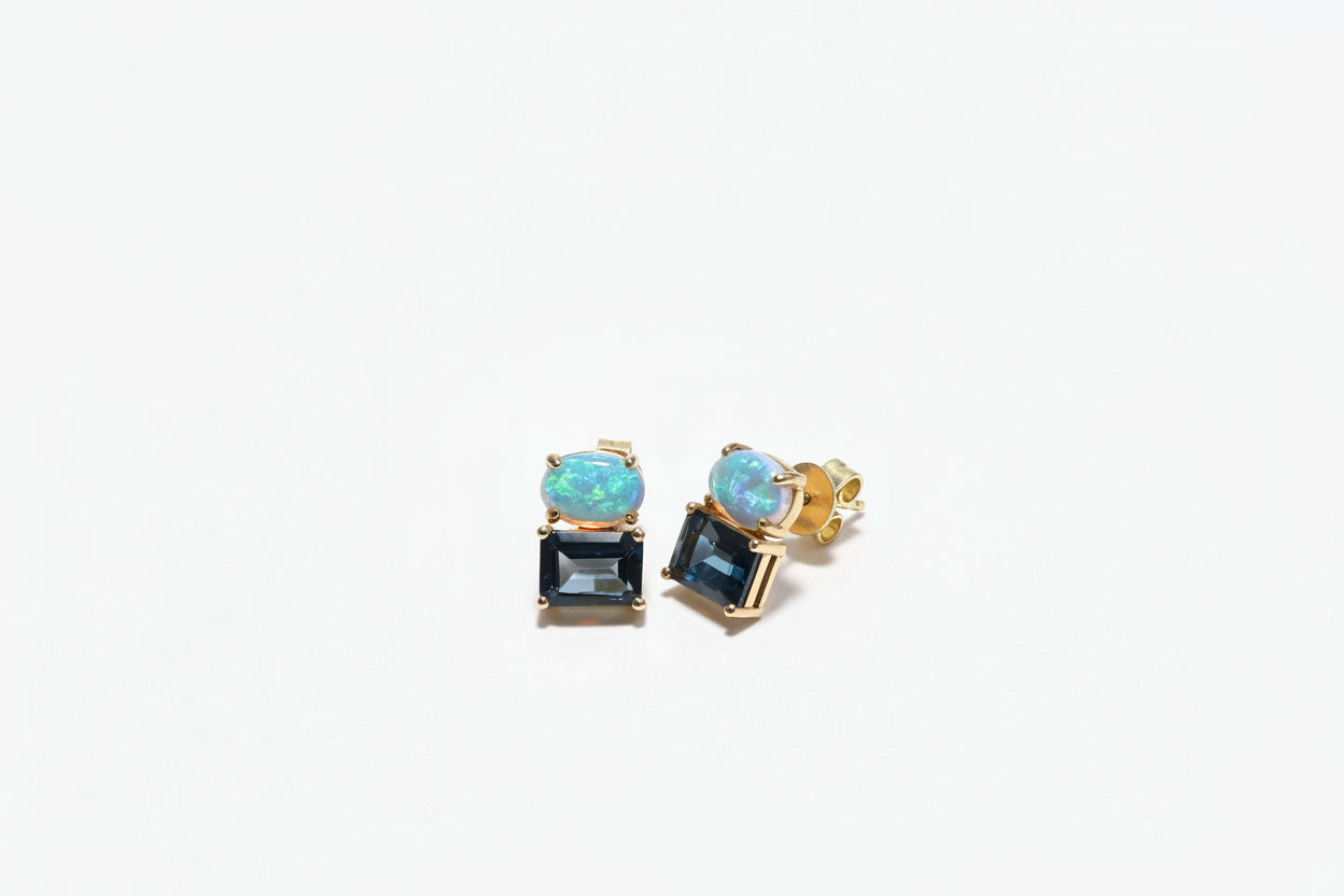 OPAL AND LONDON TOPAZ STUDS