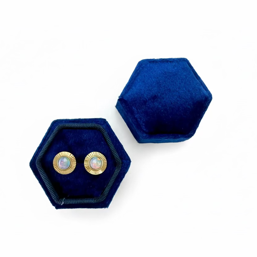 SUNRAY TEXTURED OPAL STUDS