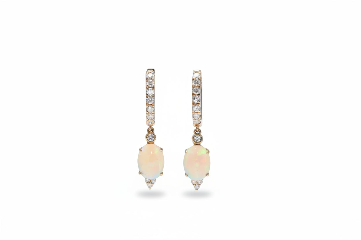 OPAL DROP EARRINGS WITH DIAMONDS