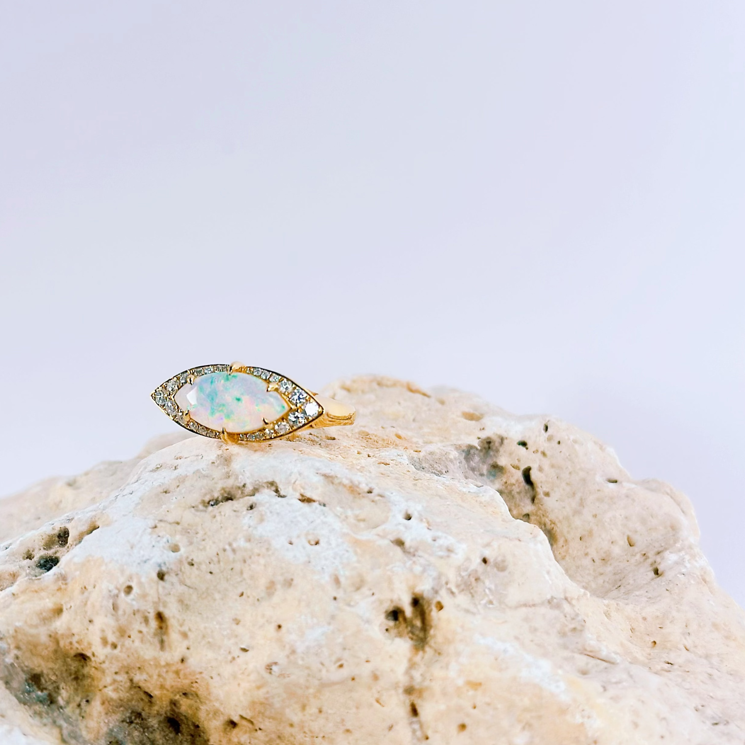 MARQUISE OPAL RING WITH DIAMONDS