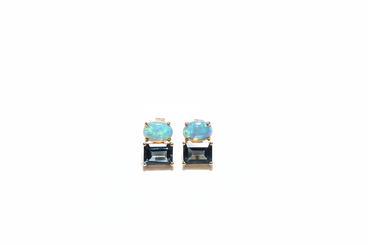 OPAL AND LONDON TOPAZ STUDS
